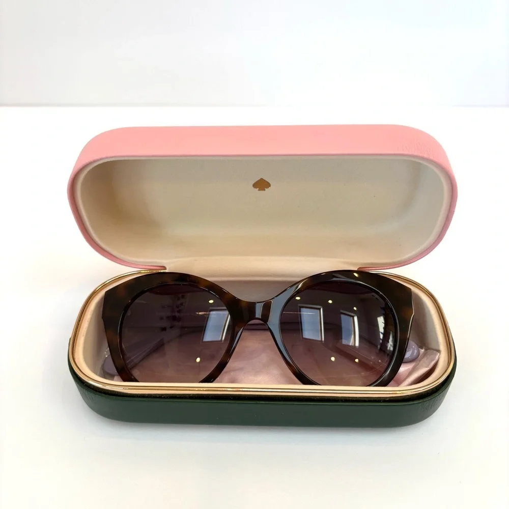 Kate Spade Karleigh/S 51mm Cat Eye Tortoise Sunglasses Havana/Plum New with case